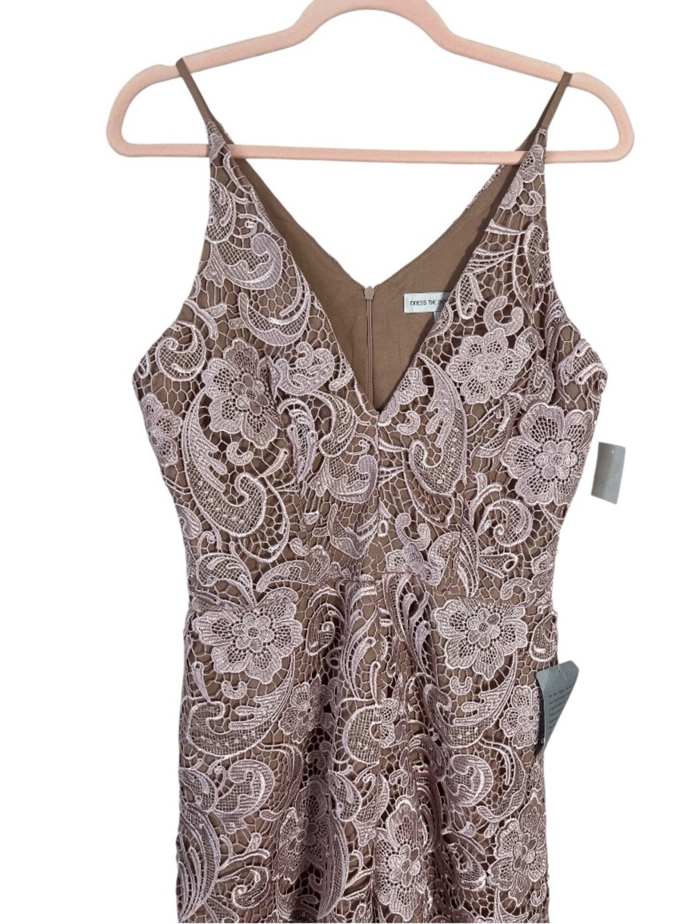 Dress the Population NWT Rose Lace Cropped Wide Leg Jumpsuit Large - Picture 4 of 13